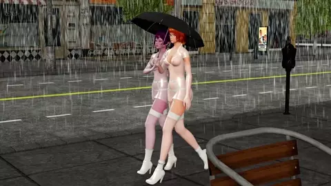Kinky walk in the rain