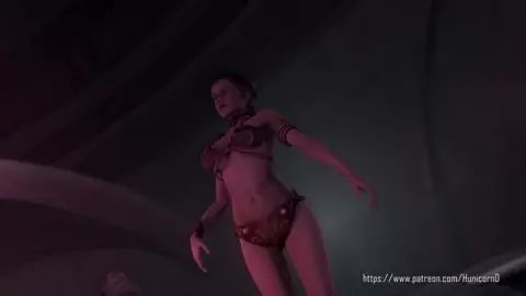 Leia and Oola In Jabba's Palace