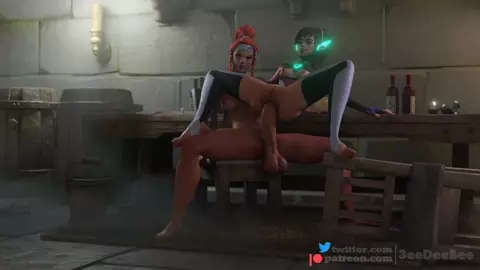 Futa-Brigitte x D.Va - Anal Prolapse [3eeDeeBee]