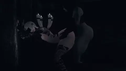 Back to lewd, Orc Futa trying to breed a Nord Femboy