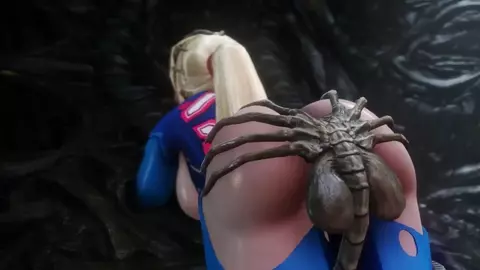 Samus getting teamed by Facehugger Alt Angle (noname55)