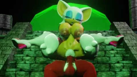 Knuckles punishing Rouge trying to steal the master emerald