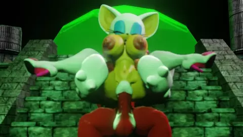 Knuckles punishing Rouge trying to steal the master emerald