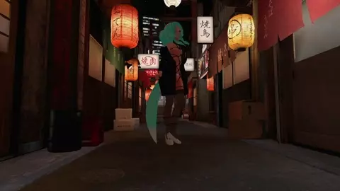 Wolfgirl exposing in a back alley