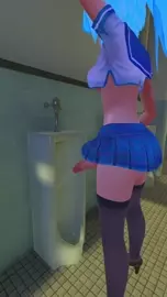 Futa wolfgirl peeing in boy bathroom (vertical)