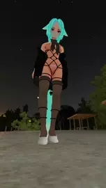 Sexy wolfgirl exposing herself in a public open space at night~ (vertical)