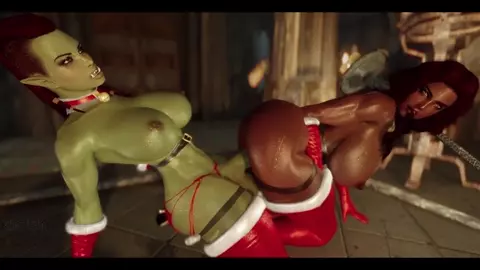 Futanari Orc Fucks Juicy Curvy Dark MILF