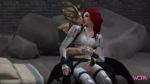 Black Widow having sex with Loki