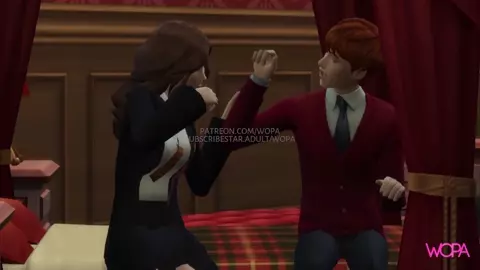 Draco spies on Hermione and offers her his cock. doing in front of Ron. Harr