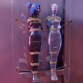 Neon and Jett captured and mummified in Electic tape and Duct tape