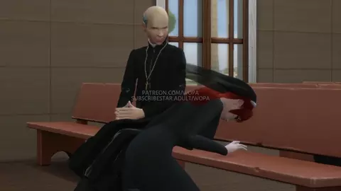 Innocent nun spied priest and then went to suck his dick with great desire