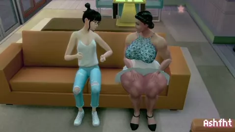 Teen visiting her new hot Milf neighbor !