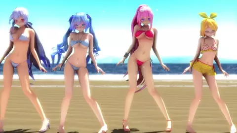 Miku, Rin, Luka, Haku - Ghost Dance (Bikini)