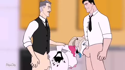 Alfred Pennyworth and Bruce Wayne fucked Harley Quinn (Threesome)