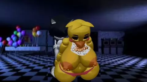 toy chica playing with Marcos The Hedgehog's dick