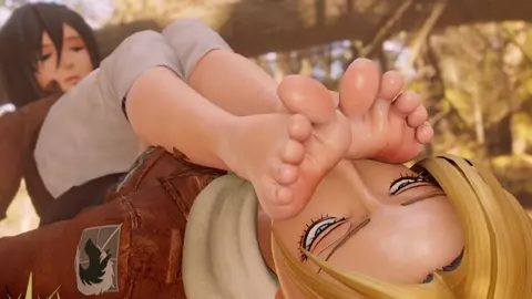 Smelling Mikasa's Feet