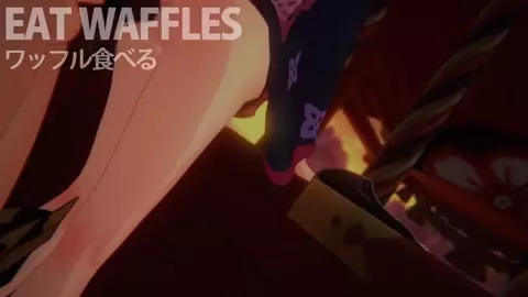 Aether and Youko [eat waffles]