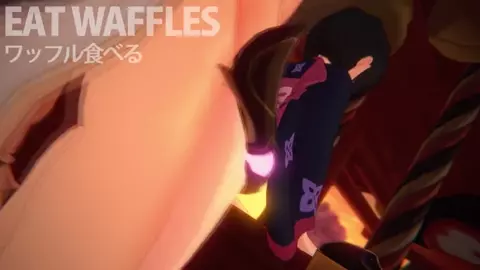 Aether and Youko [eat waffles]