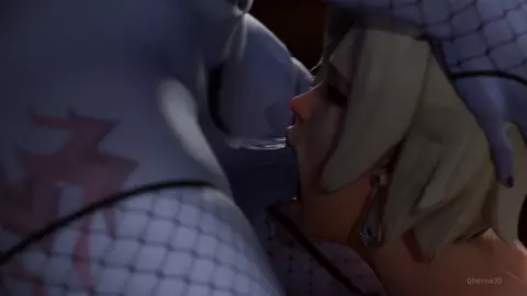 Widowmaker x Mercy deepthroat