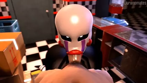 Puppet gives you a blowjob behind the Counter for winning a game