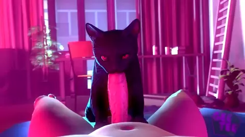 Black Cat Blowjob POV - GeeTee