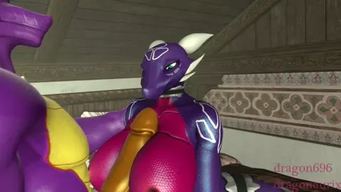Spyro and Cynder titfuck