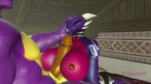 Spyro and Cynder titfuck