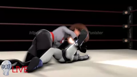 Elastigirl vs Raven (Wrestling Ryona)