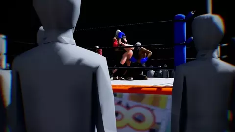 A fierce boxing match is currently taking place on the ring
