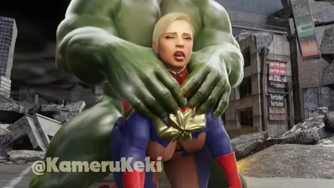 Hulk gives Captain Marvel Backshots