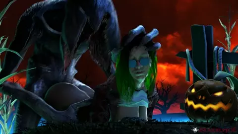 Sexy woman fucked by creature