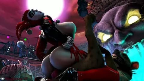 Harley quinn with a dog