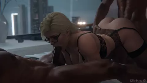 "Karen Starr" invites over two of her co-workers after a company dinner. [Madruga3D]