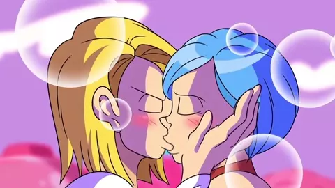 Android 18 bulma kissing edited