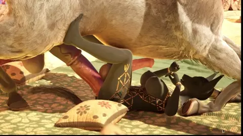 centaur and futa wolf making quite a show