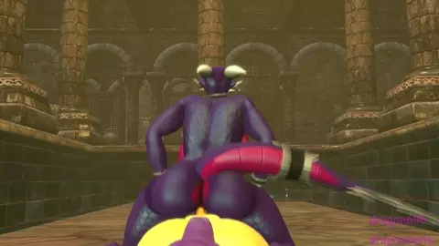 Spyro and Cynder cowgirl (backside)