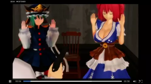 Two girls chairtied together