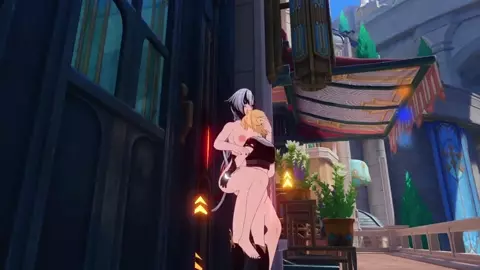 Arlecchino and Aether going at it in front of the house! (Mod)