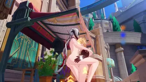 Arlecchino and Aether going at it in front of the house! (Mod)