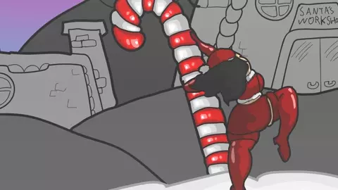 Robin Christmas pole dance animation