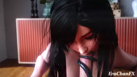 Tifa makes you blow your load in her face!