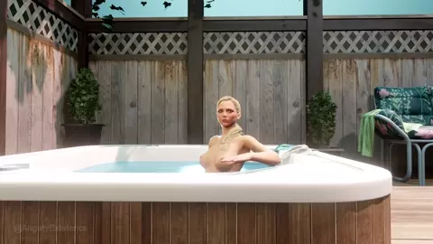 Chloe Android in the Jacuzzi
