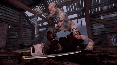 Samurai bitch  getting fucked by monsters