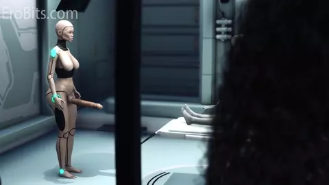 Alien. Sexy Alien Girl Roughly Fucked by Futa Cyborg