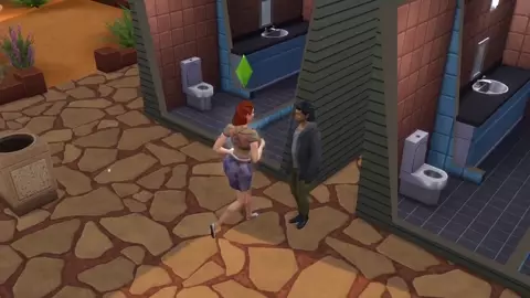 An Ass eatin ends up in a threesome in a public bathroom | SARA PECHOTES