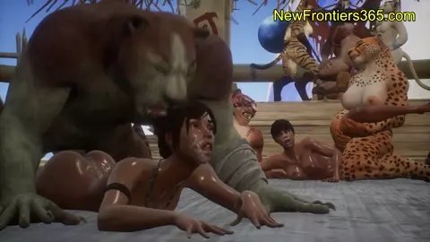 Harem Girls Serve the Jungle King CUM COVERED FUCKING