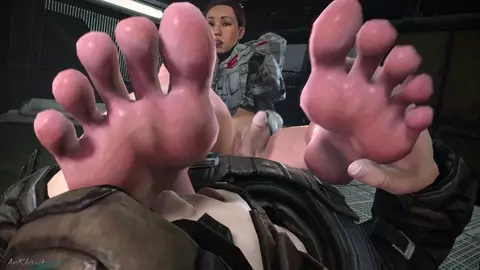 [AnKhajiit] Palmer Foot Worship Handjob (No Helmet)