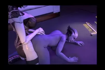 Edi edging with liara's butt