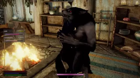 Slutty Futa Succubus and her werewolf sextoy PUBLIC