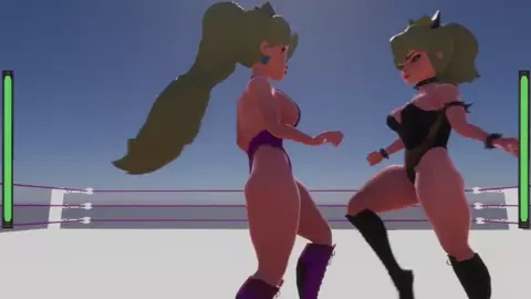 Sexual Wrestling Bliss - Peach vs. Bowsette